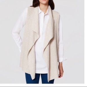 LOFT Ribbed Sweater Vest - Natural